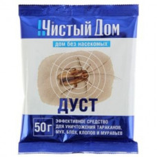 Дуст для уничтожения тараканов, мух, блох, клопов и муравьев Чистый дом, 50 г Дуст для уничтожения тараканов, мух, блох, клопов и муравьев Чистый дом, 50 г