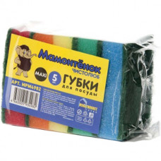 Губка для посуды Мамонтенок Maxi, 5 шт Губка для посуды Мамонтенок Maxi, 5 шт