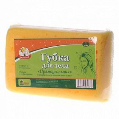 Губка для тела Умничка Прямоугольник с профильным массажным слоем Губка для тела Умничка Прямоугольник с профильным массажным слоем