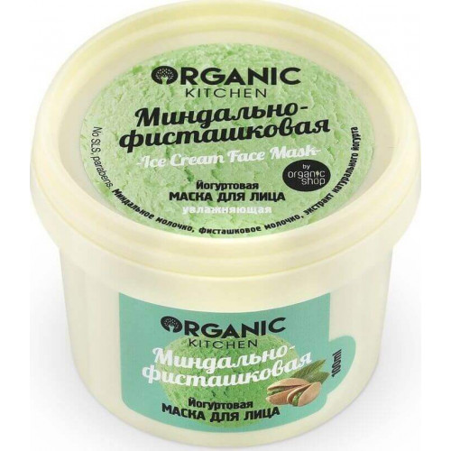 Йогуртовая маска для лица Organic Kitchen Миндально-фисташковая, 100 мл Йогуртовая маска для лица Organic Kitchen Миндально-фисташковая, 100 мл