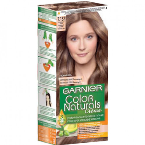 Краска для волос Garnier (Гарньер) Color Naturals Creme, тон 7.132 - Натуральный русый Краска для волос Garnier (Гарньер) Color Naturals Creme, тон 7.132 - Натуральный русый