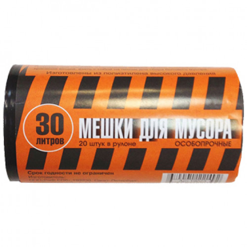 Мешки для мусора особопрочные Полосатик, 30 л/20 шт Мешки для мусора особопрочные Полосатик, 30 л/20 шт