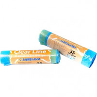 Мешки для мусора с завязками Clear Line синие, 35 л/20 шт