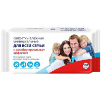 Влажные салфетки для всей семьи Светофор с антибактериальным эффектом, 100 шт Влажные салфетки для всей семьи Светофор с антибактериальным эффектом, 100 шт