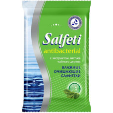 Салфетки влажные очищающие антибактериальные Salfeti (Салфети) Antibacterial с экстрактом листьев чайного дерева, 15 шт Салфетки влажные очищающие антибактериальные Salfeti (Салфети) Antibacterial с экстрактом листьев чайного дерева, 15 шт