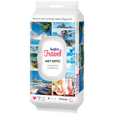 Салфетки влажные Salfeti Travel, пластиковый клапан, 120 шт Салфетки влажные Salfeti Travel, пластиковый клапан, 120 шт