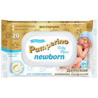 Детские влажные салфетки Pamperino Newborn, без отдушки, 20 шт Детские влажные салфетки Pamperino Newborn, без отдушки, 20 шт