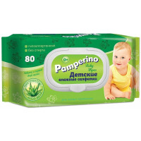 Детские влажные салфетки Pamperino с экстрактом алоэ вера, пластиковый клапан, 80 шт Детские влажные салфетки Pamperino с экстрактом алоэ вера, пластиковый клапан, 80 шт