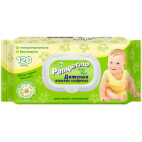 Детские влажные салфетки Pamperino с экстрактом ромашки, пластиковый клапан, 120 шт Детские влажные салфетки Pamperino с экстрактом ромашки, пластиковый клапан, 120 шт