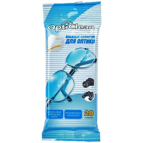 Салфетки влажные для оптики OptiClean, 20 шт Салфетки влажные для оптики OptiClean, 20 шт