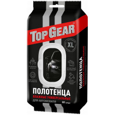 Салфетки влажные универсальные автомобильные Top Gear, пластиковый клапан, 60 шт Салфетки влажные универсальные автомобильные Top Gear, пластиковый клапан, 60 шт