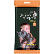 Салфетки влажные для ухода за шерстью с эффектом дезодоранта и кондиционера Teddy Pets, 25 шт Салфетки влажные для ухода за шерстью с эффектом дезодоранта и кондиционера Teddy Pets, 25 шт