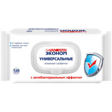 Салфетки влажные универсальные Эконом Smart с антибактериальным эффектом, 120 шт Салфетки влажные универсальные Эконом Smart с антибактериальным эффектом, 120 шт