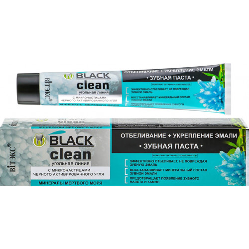 Зубная паста Bielita (Белита) Black clean Отбеливание + укрепление эмали, 85 г Зубная паста Bielita (Белита) Black clean Отбеливание + укрепление эмали, 85 г