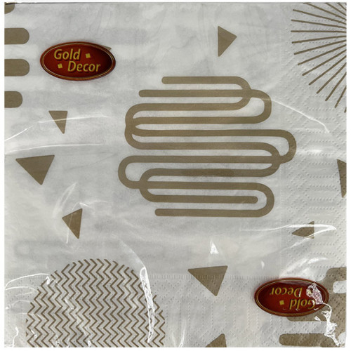 Салфетки сервировочные Gold Decor Скрепки на белом, 3-слойные, 33х33 см, 20 шт Салфетки сервировочные Gold Decor Скрепки на белом, 3-слойные, 33х33 см, 20 шт