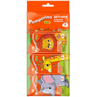 Детские влажные салфетки Pamperino Kids с экстрактом ромашки и витамином Е, mix, 8 шт Детские влажные салфетки Pamperino Kids с экстрактом ромашки и витамином Е, mix, 8 шт