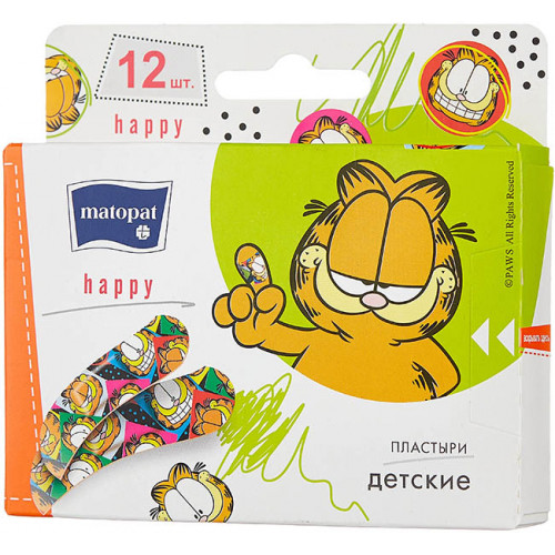 Детские пластыри Bella (Белла) Matopat Happy, 12 шт Детские пластыри Bella (Белла) Matopat Happy, 12 шт