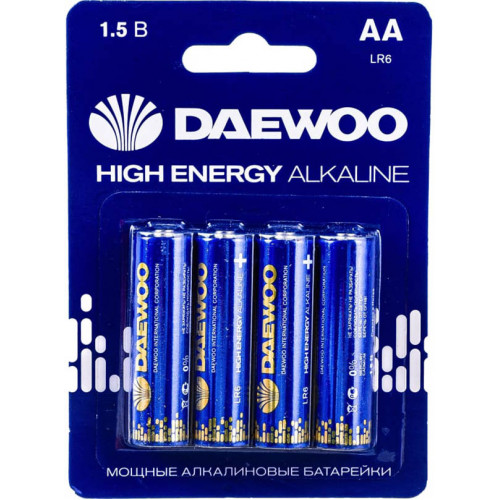 Батарейка алкалиновая (щелочная) Daewoo (Даевоо) High Energy Alkaline LR6/4BL, 4 шт Батарейка алкалиновая (щелочная) Daewoo (Даевоо) High Energy Alkaline LR6/4BL, 4 шт