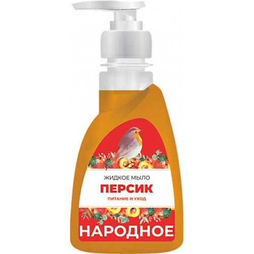 Мыло жидкое Flora (Флора) Народное Персик, дозатор, 250 мл Мыло жидкое Flora (Флора) Народное Персик, дозатор, 250 мл