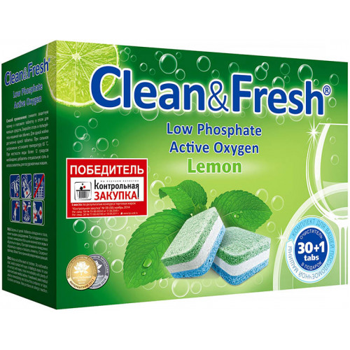 Таблетки для очистки посудомоечных машин Clean&Fresh, 30 шт Таблетки для очистки посудомоечных машин Clean&Fresh, 30 шт