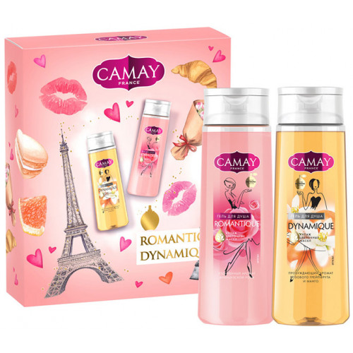 Подарочный набор для женщин Camay (Камей) Romantique, гель для душа Romantique 250 мл и гель для душа Dinamique 250 мл Подарочный набор для женщин Camay (Камей) Romantique, гель для душа Romantique 250 мл и гель для душа Dinamique 250 мл
