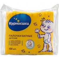 Детские ватные палочки Курносики, 100 шт Детские ватные палочки Курносики, 100 шт