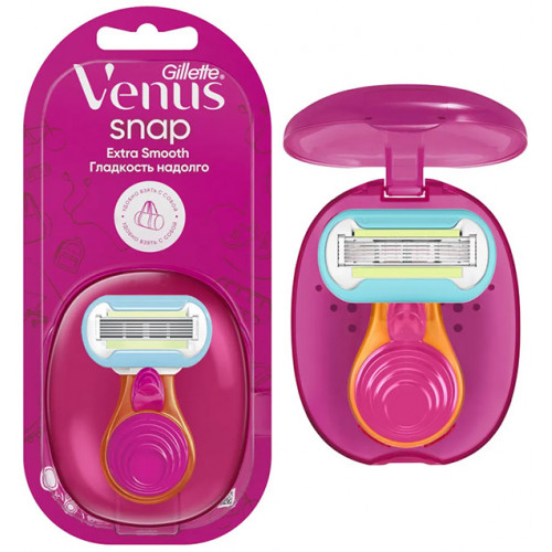 Станок женский для бритья Gillette (Джиллет) Venus Snap Extra Smooth, в чехле Станок женский для бритья Gillette (Джиллет) Venus Snap Extra Smooth, в чехле