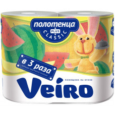 Полотенце бумажное Veiro (Вейро) Classic Plus, 2-х слойное, 2 рулона Полотенце бумажное Veiro (Вейро) Classic Plus, 2-х слойное, 2 рулона