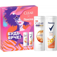 Подарочный набор для женщин Clear + Rexona (шампунь и гель для душа 200 мл) Подарочный набор для женщин Clear + Rexona (шампунь и гель для душа 200 мл)