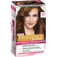 Краска для волос L`Oreal (Лореаль) Excellence Creme, тон 5.02 - Обольстительный каштан Краска для волос L`Oreal (Лореаль) Excellence Creme, тон 5.02 - Обольстительный каштан