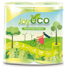 Туалетная бумага 2-слойная JOY Eco (Джой Эко) желтая, 4 рулона