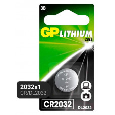Батарейка GP Lithium, CR2032, литиевая, 1 шт., в блистере (отрывной блок), CR2032-7C5 Батарейка GP Lithium, CR2032, литиевая, 1 шт., в блистере (отрывной блок), CR2032-7C5