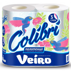 Полотенце бумажное Veiro (Вейро) Colibri, 3-х слойное, 2 рулона Полотенце бумажное Veiro (Вейро) Colibri, 3-х слойное, 2 рулона