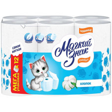 Туалетная бумага Мягкий Знак Comfort, цвет белый, 2-х слойная, 12 рулонов Туалетная бумага Мягкий Знак Comfort, цвет белый, 2-х слойная, 12 рулонов