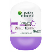 Антиперспирант шариковый Garnier (Гарньер) Mineral Защита 6, Весенняя свежесть, 50 мл Антиперспирант шариковый Garnier (Гарньер) Mineral Защита 6, Весенняя свежесть, 50 мл