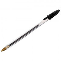Ручка шариковая Staff (Стафф) Basic BP-01, цвет черный, письмо 750 м, длина корпуса 14 см, узел 1 мм