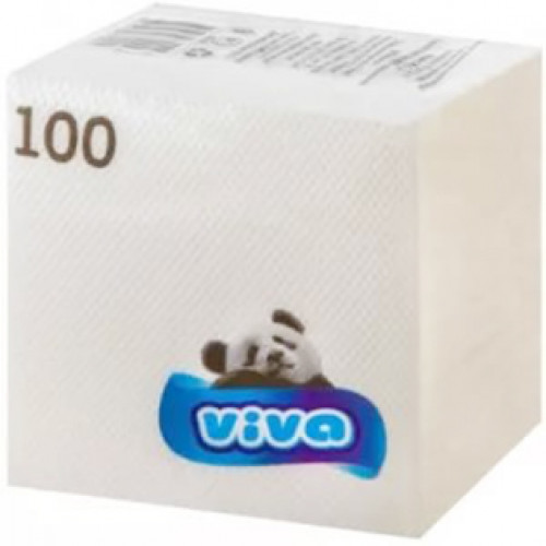 Салфетки бумажные Viva (Вива) белые, 100 штук Салфетки бумажные Viva (Вива) белые, 100 штук