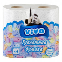 Туалетная бумага Viva (Вива) Белая, 2-слойная 4 рулона Туалетная бумага Viva (Вива) Белая, 2-слойная 4 рулона